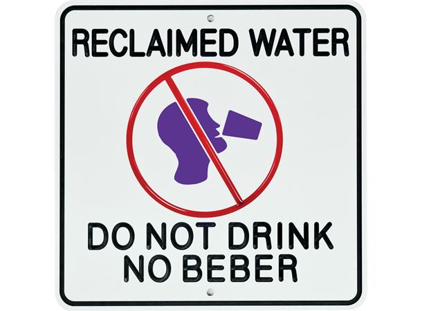 12" x 12" Green Line Sign-Reclaimed Water SG10349